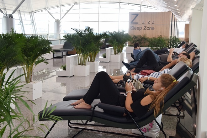 The sleeping zone of Tan Son Nhat International Airport in Ho Chi Minh City. Photo by VnExpress/Thanh Tuyet