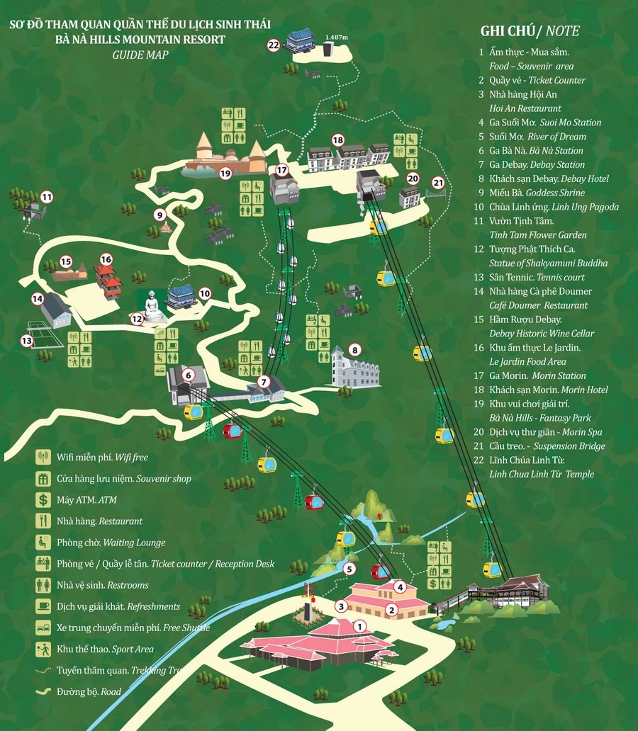 Ba Na Hills Cable Car Map- Vietnam Vacation Travel